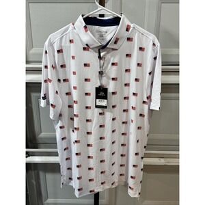 Good Good Men's Large Golf Performance Shirt Stretch Wicking Flex Flag